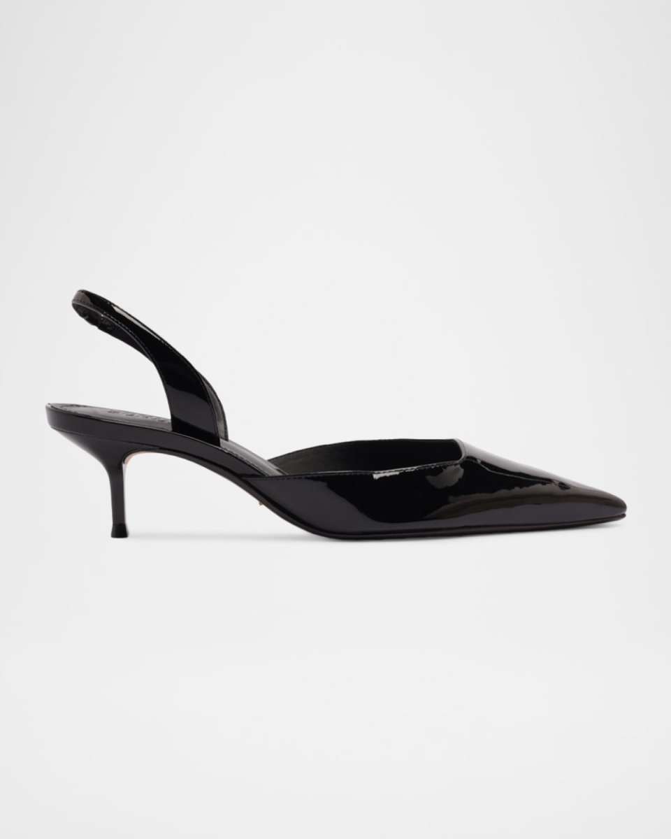Paola Patent Leather Slingback Mid Pumps